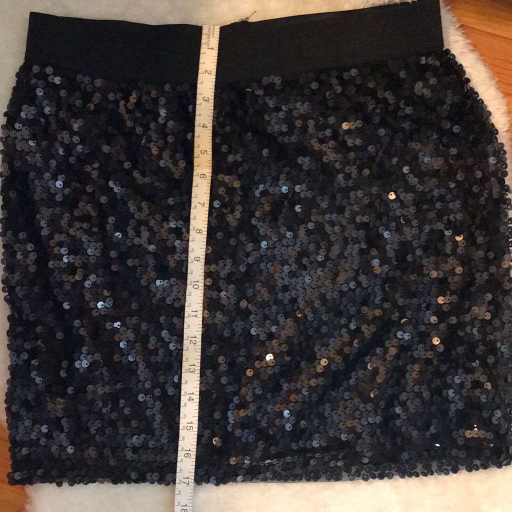 Black Sequin Mini Skirt